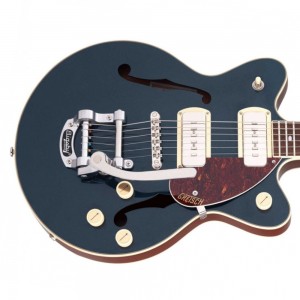 Gretsch G2655T-P90 Streamliner w/ Center Block Jr., Double-Cut, P90 - Two-Tone Midnight Sapphire and Vintage Mahogany Stain